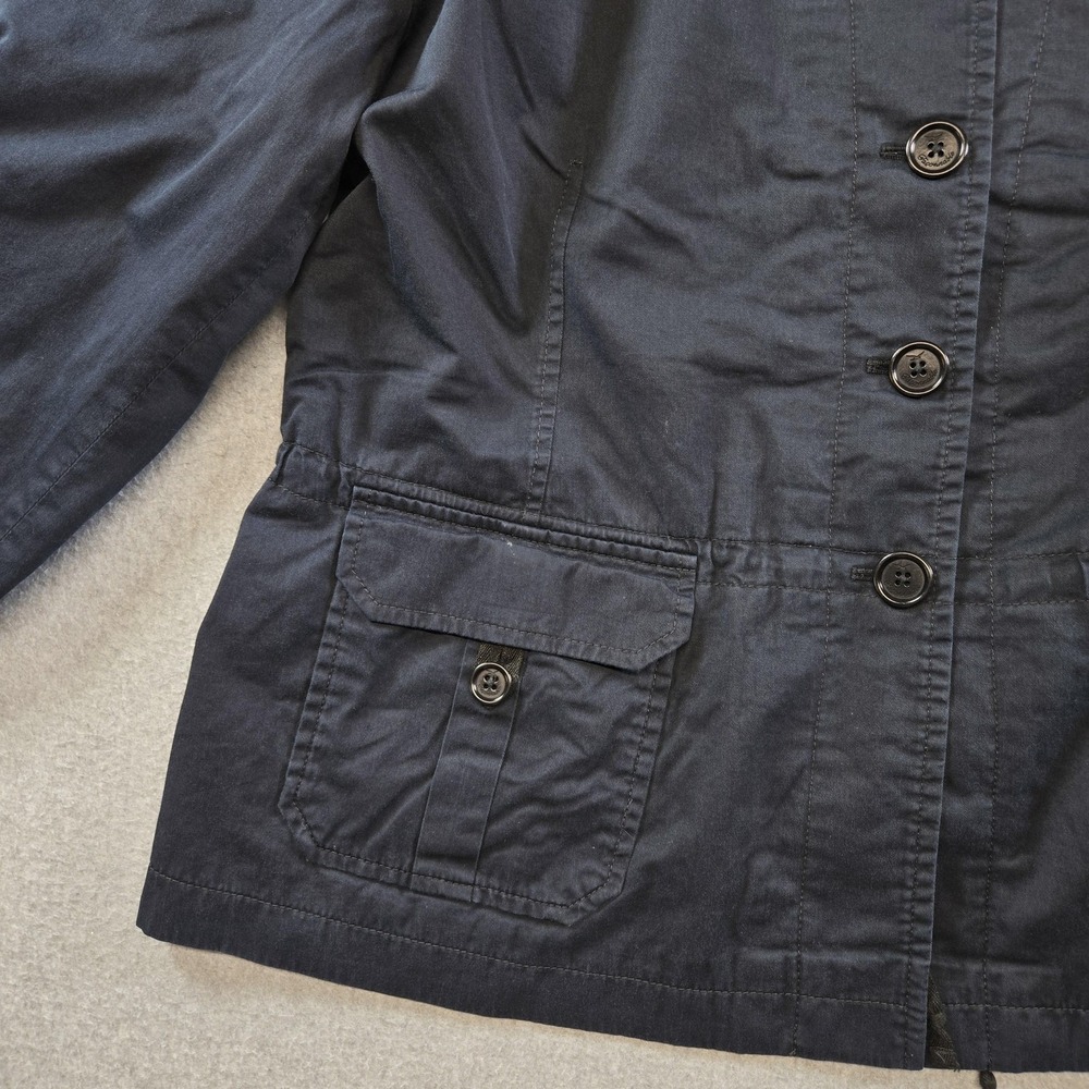 Façonnable Jacket Womens XL Blue Cotton Blend Twill Collared Lined Pockets - Picture 6 of 11